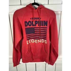 Pink Dolphin Legends Adult Hoodie U.S. Flag - Coral - Size Small